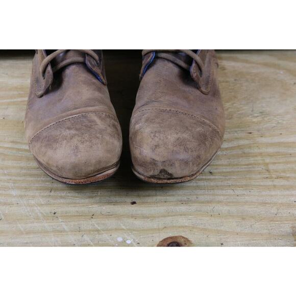 John Fluevog Boots Womens 7 Brown Distressed Leather Radio BBC Classic Lace Up - Picture 10 of 12